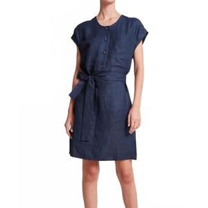 NEW ADROIT ATELIER tanner cap sleeve popover dress in navy